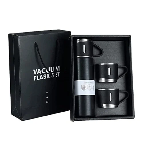 500ml Stainless Steel Vacuum Flask Gift Set with Cups