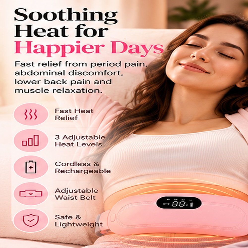 Portable Electric Heating Belt for Menstrual Cramps - Pink - Image 3