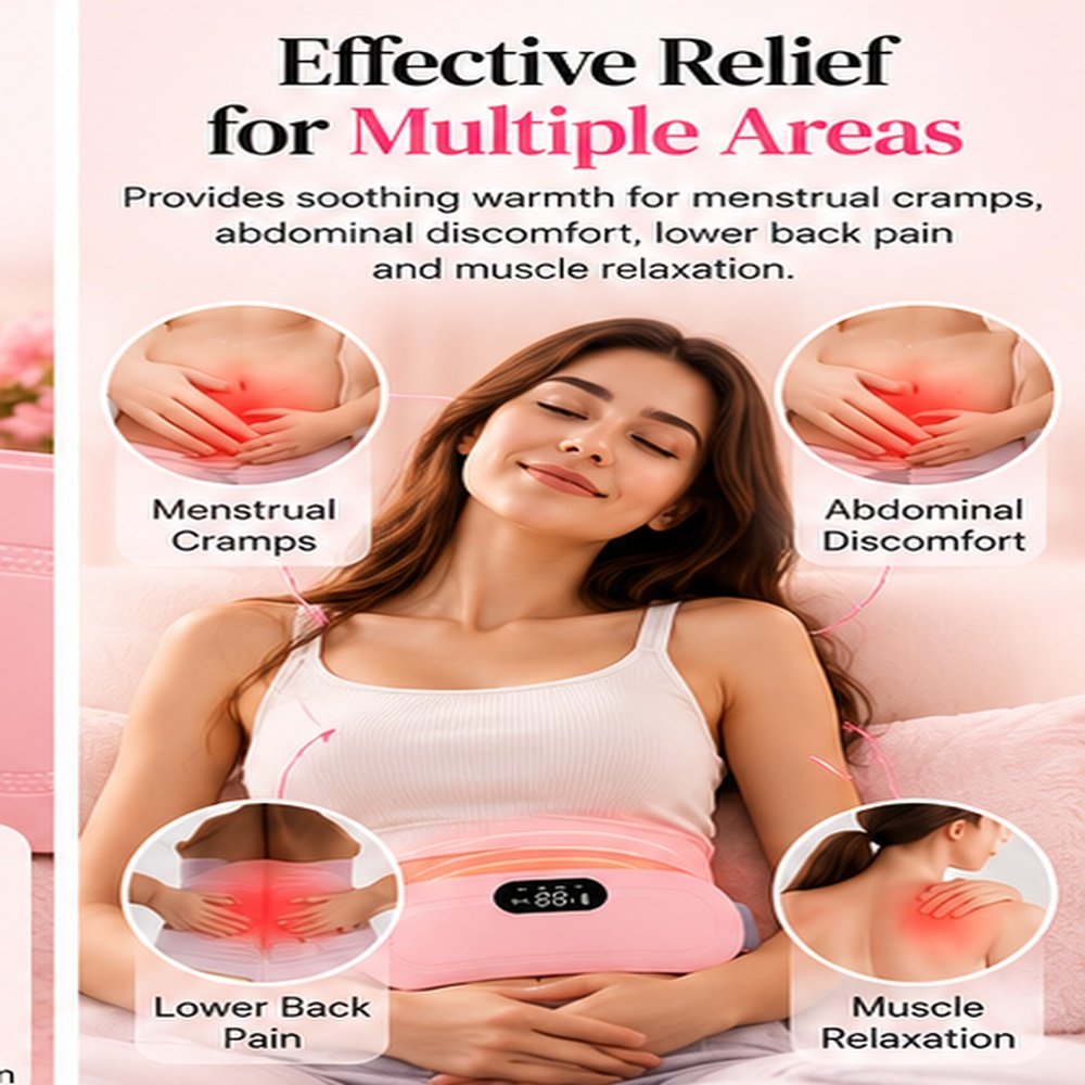 Portable Electric Heating Belt for Menstrual Cramps - Pink - Image 5