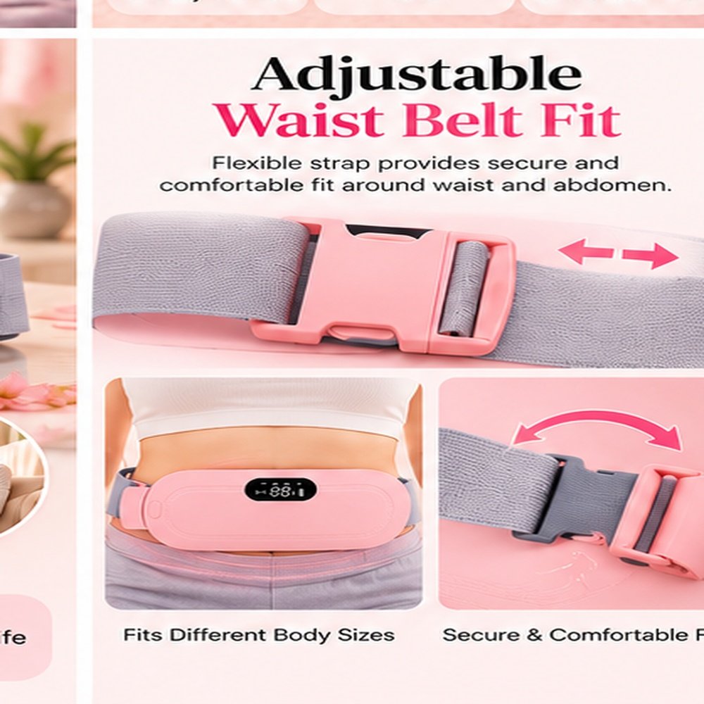 Portable Electric Heating Belt for Menstrual Cramps - Pink - Image 2