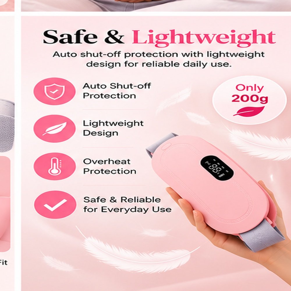 Portable Electric Heating Belt for Menstrual Cramps - Pink - Image 4