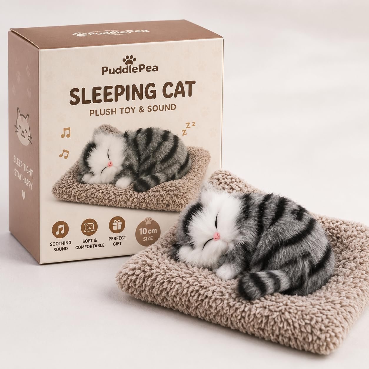 Sleeping Cat Plush Toy with Soft Cushion - Image 2