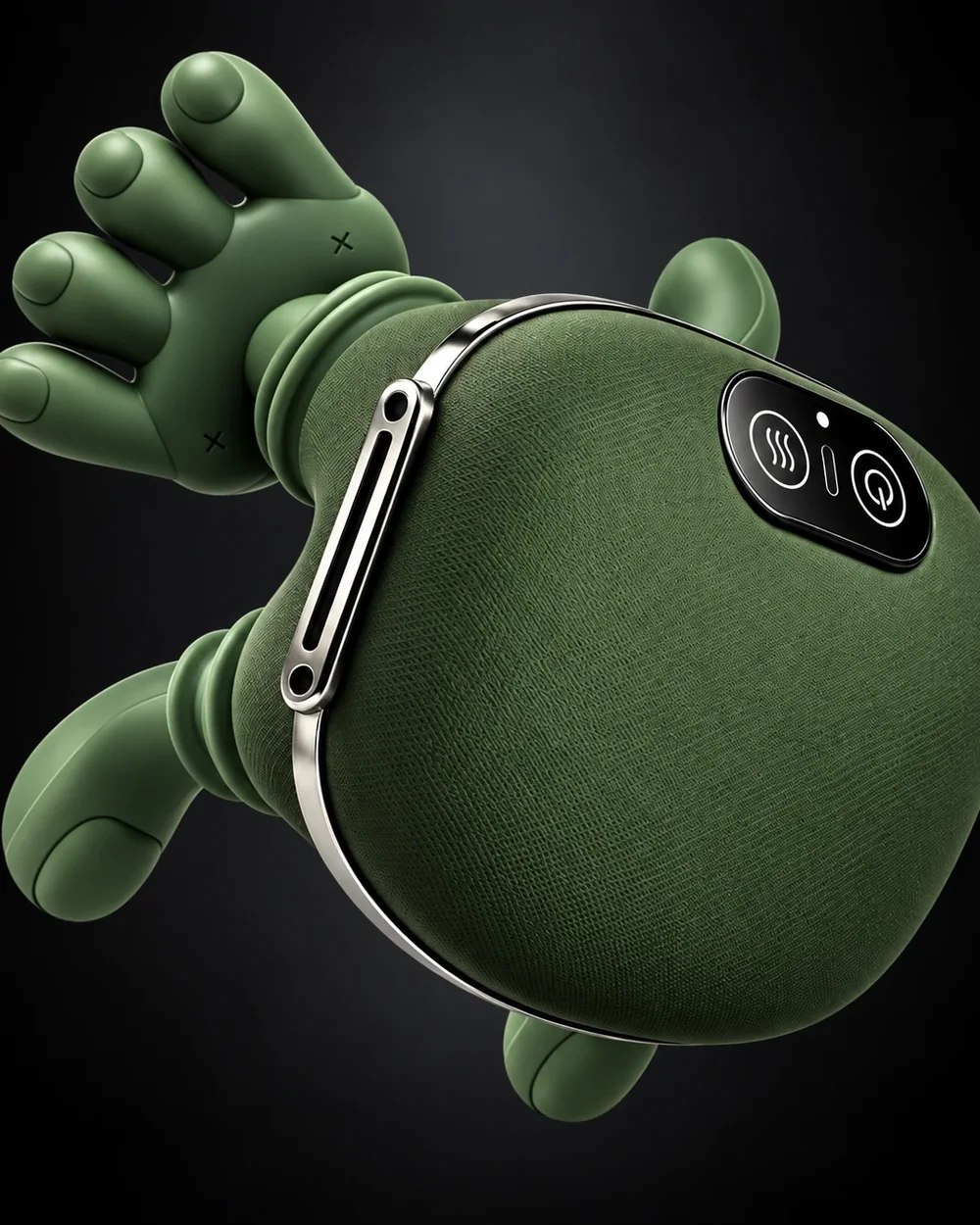 Green massager with heat and power buttons